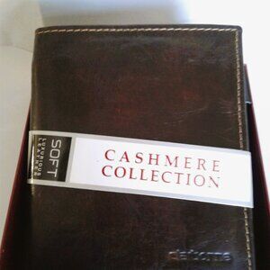 Men  -Liz Claiborne CLAIBORNE Folding Wallet Brown Leather-- New